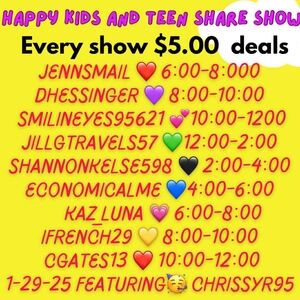 ❤️ LIVE SHOW Schedule - Jan. 29 @ 4pm EST/1pm PST Kids Share Show